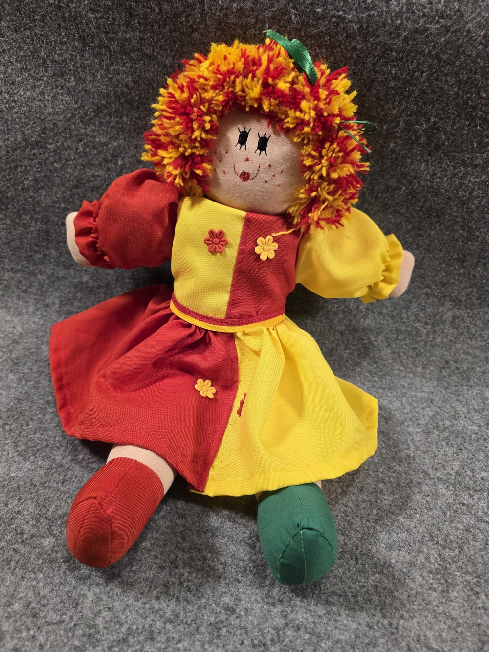 Red and Yellow Plush Rag Doll Toy 18"